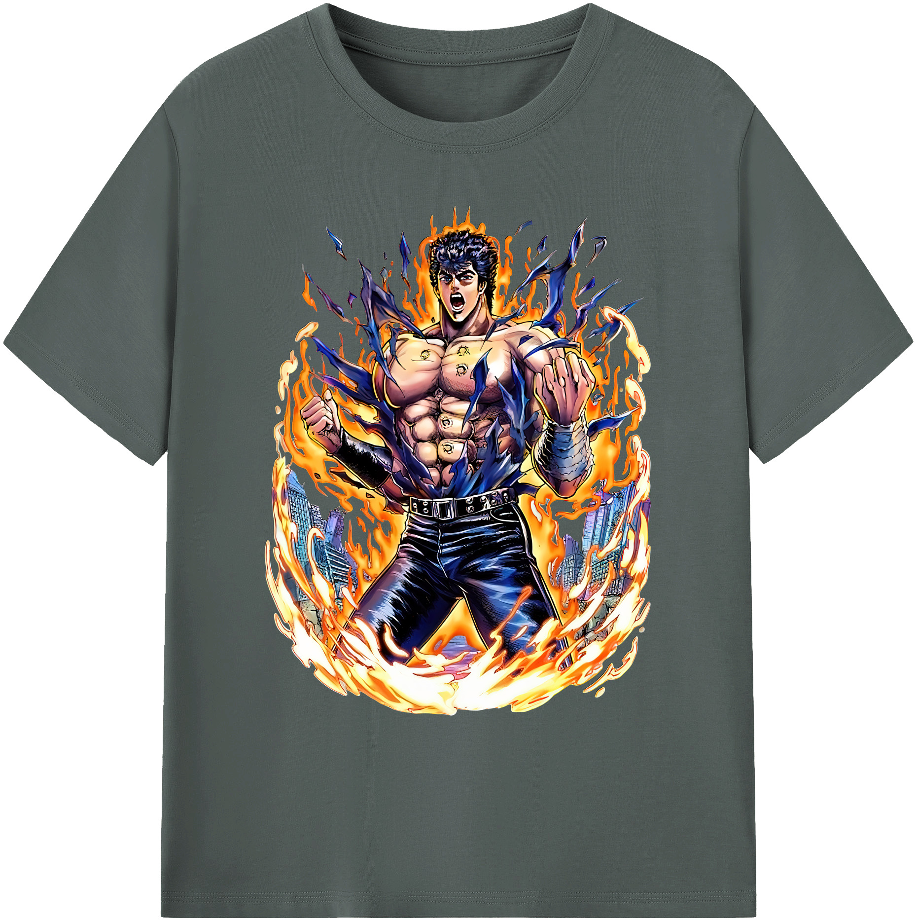 （画像用） 北斗の拳 Fist of the North Star 綿100％ メンズ半袖Tシャツ｜肌触りやわらか＆通気性